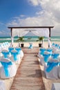 Romantic Wedding on Sandy Tropical Caribbean Beach.