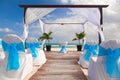 Romantic Wedding on Sandy Tropical Caribbean Beach.