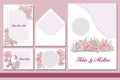 Romantic wedding stationery floral set