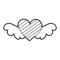 Romantic winged heart symbolising romance and love