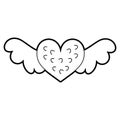 Romantic winged heart symbolising romance and love