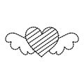 Romantic winged heart symbolising romance and love