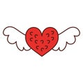 Romantic winged heart symbolising romance and love