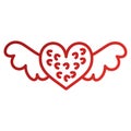 Romantic winged heart symbolising romance and love