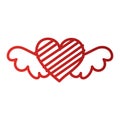 Romantic winged heart symbolising romance and love