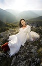 Romantic woman with red boots Royalty Free Stock Photo