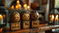 Romantic Wooden Figurines Celebrating Dia Dos Namorados Amidst Warm Candlelight