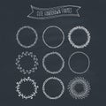 Romantic Wreaths on Chalkboard Royalty Free Stock Photo