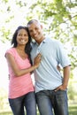 Romantic Young African American Couple Walking In Park Royalty Free Stock Photo