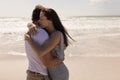 Romantic young couple embracing each other on beach Royalty Free Stock Photo