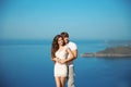 Romantic young couple in love on vacation. Travel, vacation. Happy newlyweds on Honeymoon. Exotic island. Royalty Free Stock Photo