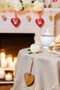 Romantically laid table for a couples date in a cute warm location