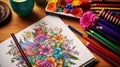 Romanticized Nature: A Coloring Book With Bright Flowers