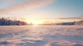 Romanticized Winter Landscape: Spectacular Sunrise In Rural Finland Royalty Free Stock Photo