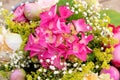 Romatic flower bouquet with pink roses