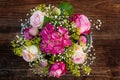 Romatic flower bouquet with pink roses