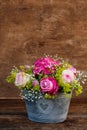 Romatic flower bouquet with pink roses