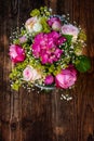 Romatic flower bouquet with pink roses