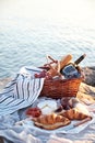 Romatic picnic on the beach Royalty Free Stock Photo