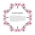 Romb pink orchid flowers background, Lorem Ipsum