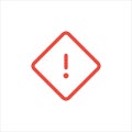 RombusAttention red sign with exclamation mark symbol. danger alert caution icon. Error message symbol. Stock vector Royalty Free Stock Photo