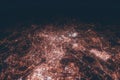 Rome aerial view at night. Top view on modern city with street lights Royalty Free Stock Photo