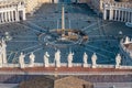 Rome - Aerial view from the top of Saint Peter basilica on the St Peter square in Vatican city, Rome Royalty Free Stock Photo