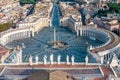 Rome - Aerial view from the top of Saint Peter basilica on the St Peter square in Vatican city, Rome Royalty Free Stock Photo