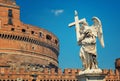 Rome - Angel and SantAngelo Castle Royalty Free Stock Photo