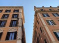 Apartment buildings, colorful and rich traditional architecture at Piazza di Spagna, Rome, Italy