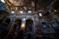 Baroque interior of Santa Maria della Vittoria church, Rome, Italy