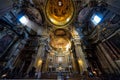 Panorama inside the famous Church of the Gesu in Rome, Italy