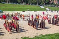 ROME - APRIL 22: Participants of historic-dress procession prep