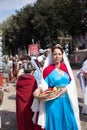 ROME - APRIL 22: Participants of historic-dress procession prep