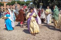 ROME - APRIL 22: Participants of historic-dress procession prep