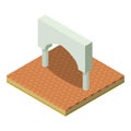 Rome arch icon, isometric style