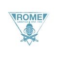 Rome arrival ink stamp on passport. Royalty Free Stock Photo