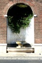 Rome-Artisan fountain on a street.