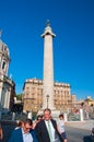 ROME-AUGUST 8:Trajans column and Santa Maria di Lo Royalty Free Stock Photo