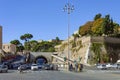 Rome, a busy intersection near the Vatican wall