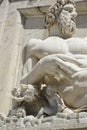 Rome, Campidoglio square sculpture depicting the Tiber river. In