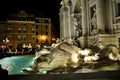 Rome capital old Italian town medieval buildings urban panorama cityscape architecture Fountain Trevi night history background Royalty Free Stock Photo