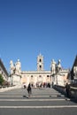 Rome-Capitol Square, statues and buildings.