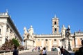 Rome-Capitol Square, statues and buildings.