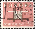 Used Italian postage stamp from the Europa series Royalty Free Stock Photo