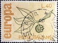 Used Italian postage stamp from the Europa series