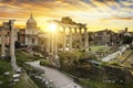 Rome city bu sunrise Italy Royalty Free Stock Photo