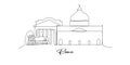 Rome city of Italy Landmarks skyline illustration