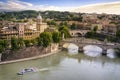 Rome city and tiber river
