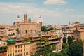 Rome city view from Roman Forums in Italy